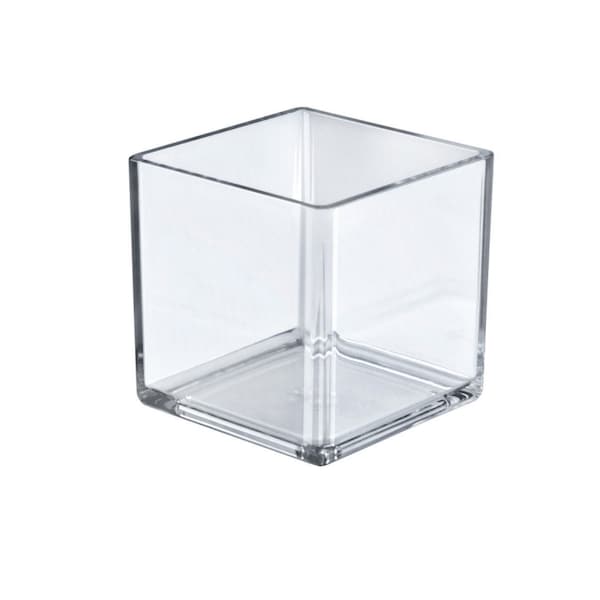 5" Deluxe Clear Acrylic Cube Bin, PK4